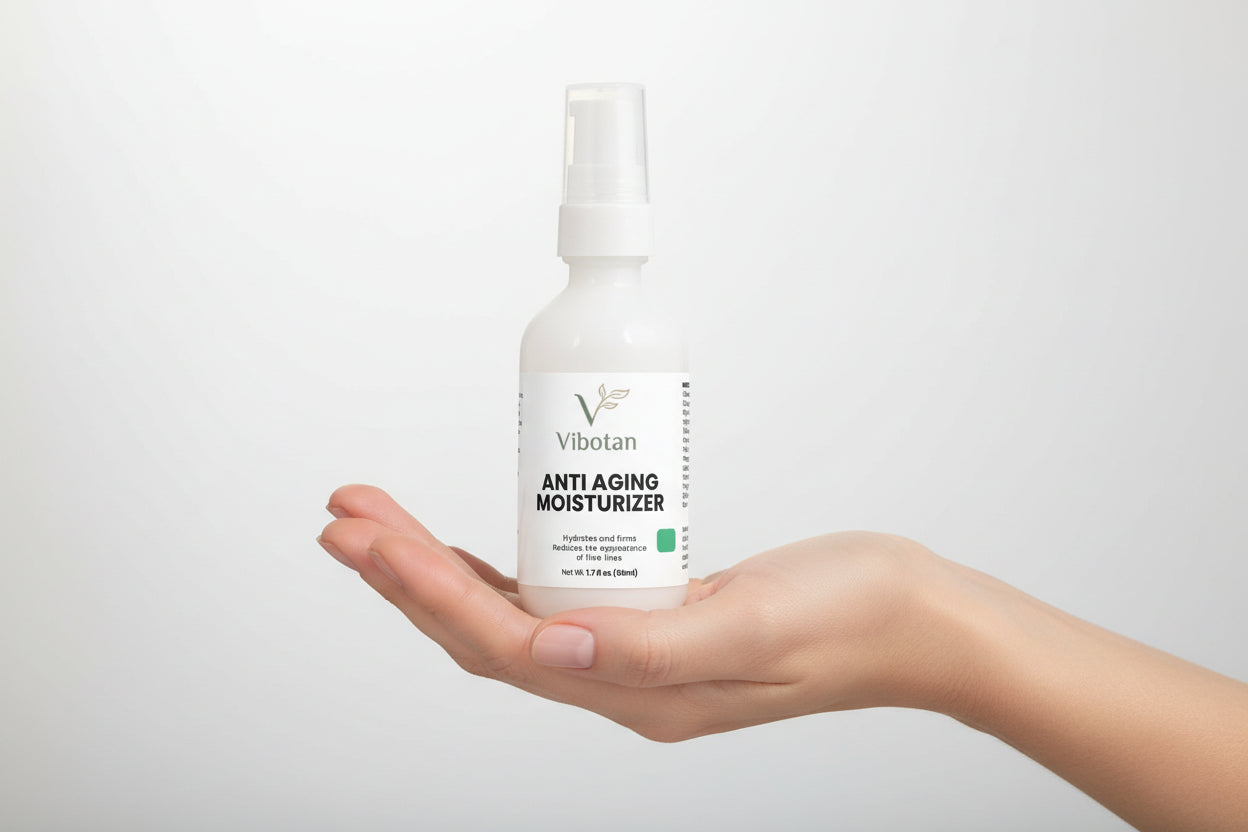 Vibotan anti-aging moisturizer bottle on a white background
