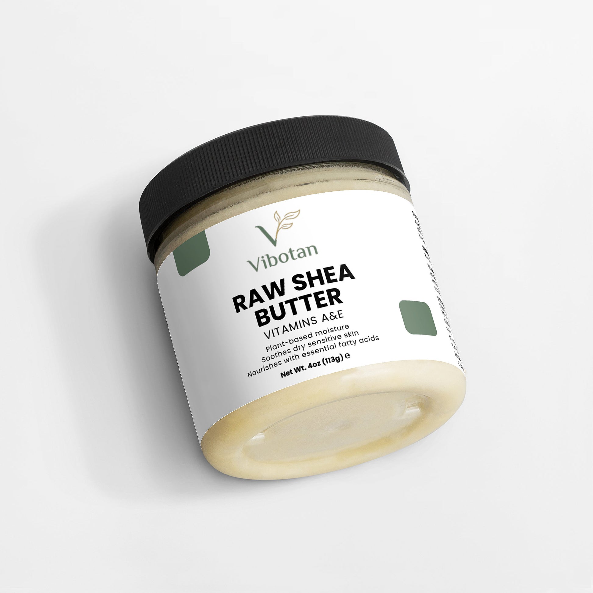 Jar of NaturaVital Raw Shea Butter on a light gray background