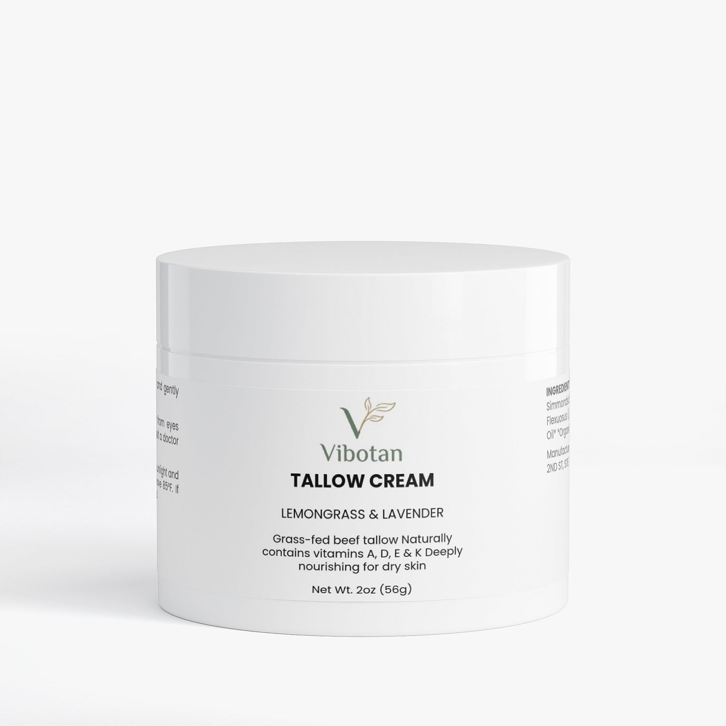 Vibotan Tallow Cream Lemongrass & Lavender Deep Hydration 2 oz